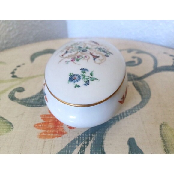 Vintage Rochard Limoges France Porcelain Dresser Trinket Box Bird of Paradise - Picture 9 of 11